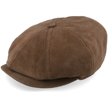 Stetson - Brun flatcap Keps - Hatteras Waxed Pigskin Cognac Flat Cap @ Hatstore