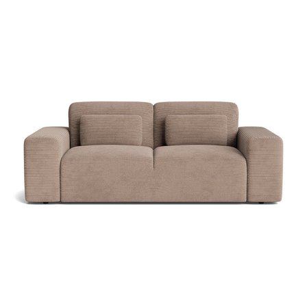 Messina 2.5-Sitzer-Sofa in Dunkelbeige, moderne Cord-Optik Ribcord, zeitloses Design, bequeme Polsterung, ideal für kleine Wohnzimmer, 80cm