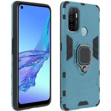 Coque - AVIZAR - Oppo A53 / A53s - Hybride Antichoc - Bague Métallique - Stöd för video blå