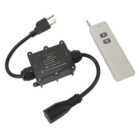 Vandtæt fjernbetjent strømafbryder med 30A fjernrelæmodtager, vejrbestandig stikkontakt til udendørs brug AC90 til