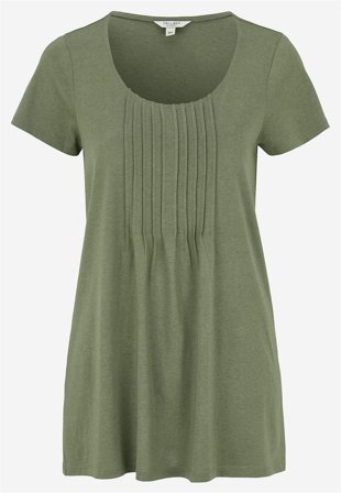 Cellbes of Sweden - Kortermet jerseytunika i kakigrønn for damer i størrelse 38/40
