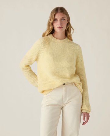 Lexington Alpaca blend raglan sweater, yellow
