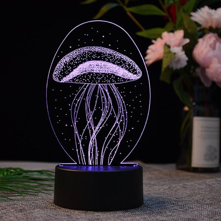 USB Creative Jellyfish 3d Nightlight Bordslampa mönsterdesign