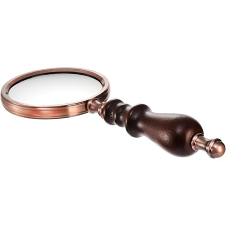 10x Antik Förstoringsglas, Mässing Handförstoringsglas med Trähandtag