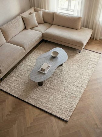 Umea Vaaleanbeige/Musta Oeko-Tex Matto