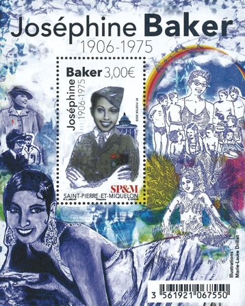 St. Pierre og Miquelon - Josephine Baker - Postfrisk miniark