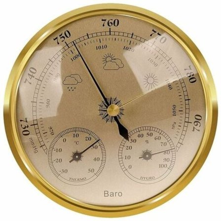 Analog vejrstation - Analog vejrstation til indendørs og udendørs - Bestående af barometer, termometer og hygrometer