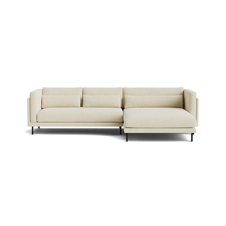 Bali chaiselong sofa, højrevendt, Nordic Beige, Rummelig sofa med chaiselong - 295x170x76cm - Slidstærkt møbelstof, Nozag fjedre, Massivt træ