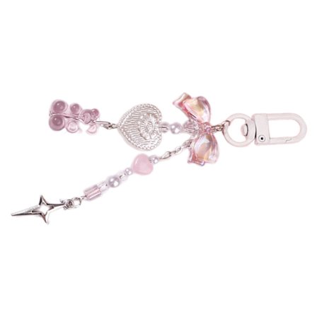 Modebjörn Rosett Pärla Hänge Telefonremmar Nyckelband Ficka Nyckelring Rem