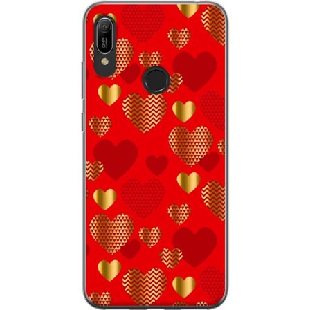 Kompatibel Mobilcover til Huawei Huawei Y6 (2019) GoldenHearts