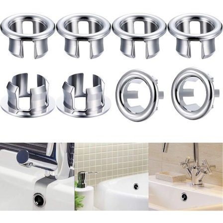 deler - Vaskring - dreneringshull - overløpsdeksel - for bad - overløpsring for servant - rundt servantdeksel - for kjøkken, bad