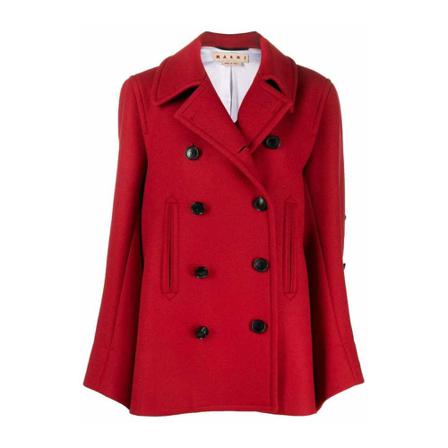 Marni Double-Breasted Coats Rød, Dame Uldfrakker