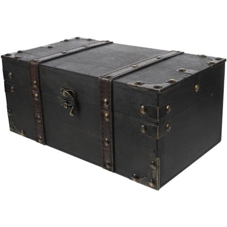 Vintage Piratskattkista Trälåda Antik Design Multifunktionell Smyckeskrin