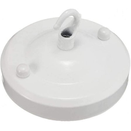 Vintage Lysbase Metal Lampe Krog Plade Hængende Retro DIY Hjem Pære Fitting Loft Holder (hvid 1 stk)