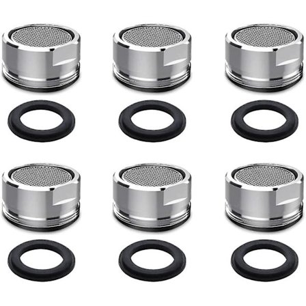 6 stk M24 kranlufter, rustfritt stål og ABS vannsparende kran