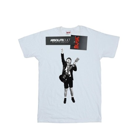 AC/DC Boys Angus Young Cut Out T-Shirt 9-11 år Vit