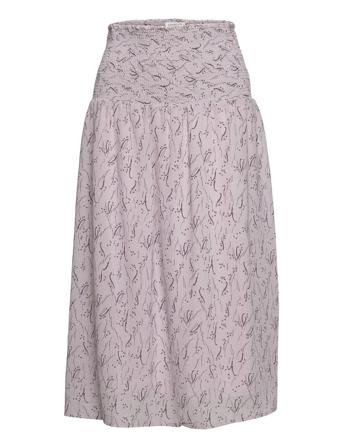 Recycled Polyester Skirt Knälång Kjol Lila Rosemunde