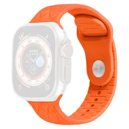 Apple Watch Series 9 45mm / Ultra 2 texturerat silikonarmband - Orange