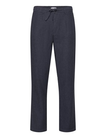 Lindbergh Linen Blend Herringbone Pants - Navy - XXL