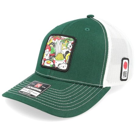 Yapan - Sushi 112 Split Dark Green/White Trucker Trucker Green Cap - @ Hatstore