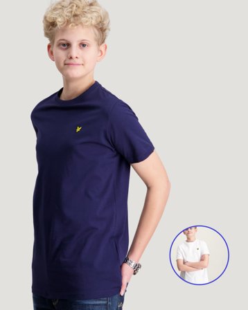 Lyle & Scott 2-Pack Plain T-Shirt Blå T-skjorter Gutt - Kids Brand Store