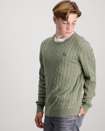 Lexington Brayden Cotton Cable Sweater Grün Pullover Jungen - Kids Brand Store