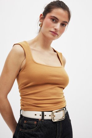 NA-KD Punto Sleeveless Top - Basic toppe - Brun - XS