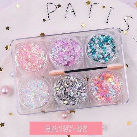 Glittergelset för barn - 6 färger för ansikte, hår och kropp - Perfekt för Halloween &