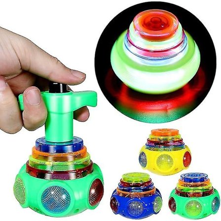Spinning Top Gyro Spinner Laser LED Musikk Flash Light Barneleker Julegaver