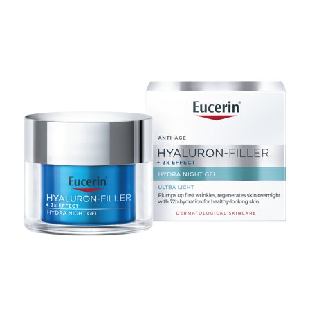 Eucerin Hyaluron-Filler + 3x Effect Hydra Night Gel, 50 ml