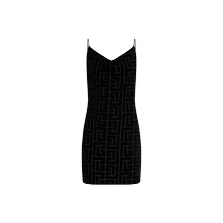 Balmain Dress with monogram , Zwart , Dames , Maat: M Casual jurken