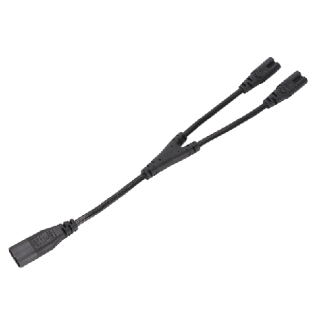 IEC320 C8 till Dubbel IEC320 C7 Strömkablar Y Split Hane till Dubbel Hona 1 in 2 Ut AC Strömkabel 0.3m/0.98ft