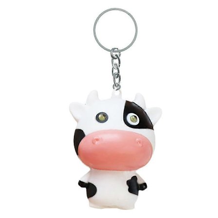 Ku LED Lysende Gårdsplass Nøkkelring Lommelykt Gave Kompatibel med Dyreelskere