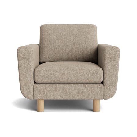 Aragon Grå/Beige Haven Lænestol - Komfortabel Lænestol i Spånplade og Fyrretræ - 86x96x86cm - Perfekt til Afslapning i Stuen