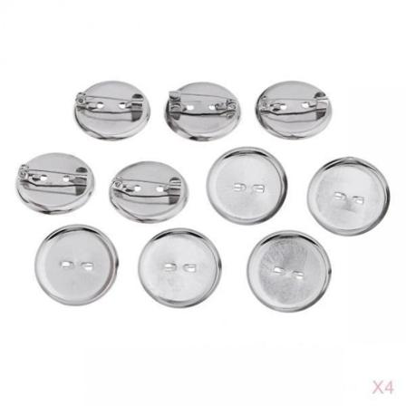 40 stk. tomme broche metal nåle mærke knapper baggrund cabochon indstilling - 23 mm
