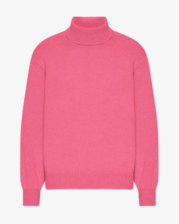 Merino Wool Turtleneck - Bubblegum Pink XS