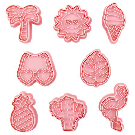 Enx Havaijilainen Muotoinen Kaktuslehti Flamingon Kookospalmu Kes Ranta Trooppinen Fondant Leivontaan Leikkaamiseen Hawaiian