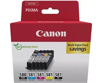 PGI-580/CLI-581 Multipack - Canon PGBK + C/M/Y/BK Ink Cartridge Multi Pack