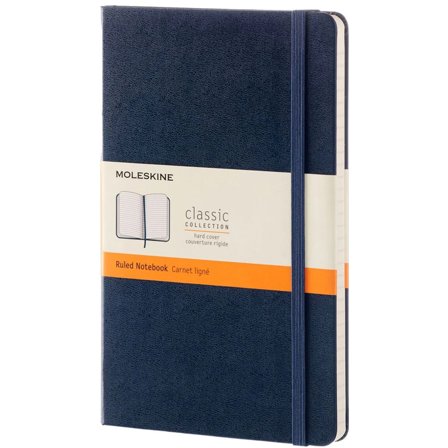 Classic Hard Cover Notebook Large Blue Plain