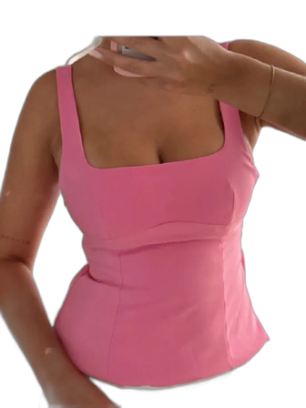 Zara topp rosa rosett