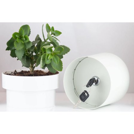 (vit)Kamouflerat krukformad kassaskåp, litet kassaskåp med nyckel