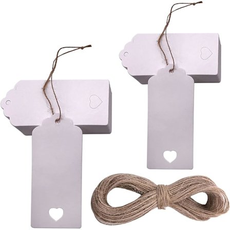 Julklappsetiketter i kraftpapper, 100 st presentlappar, 5,5 cm x 10,5 cm papper