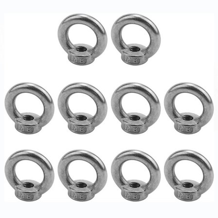 10 stk Gevindmøtrik Fastgørelsesanordning Løfteøje møtrik 10 STK 10 STK