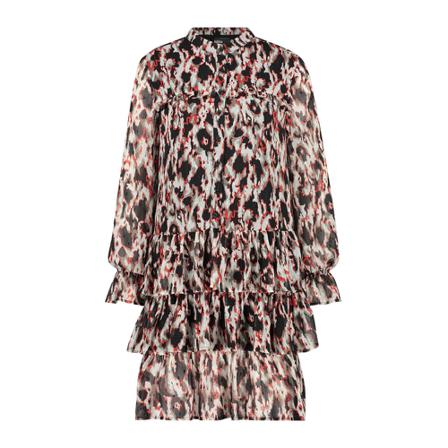 Milla Amsterdam Daisy dress animal print , Zwart , Dames , Maat: S Casual jurken