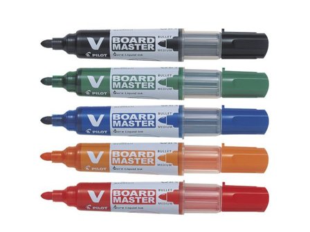 PILOT BEGREEN Whiteboardpenna Begreen V-Board Master 6,0mm olika färger 5/fp - Lyreco - Kontorsmaterial - Pennor - Whiteboardpennor - Rund spets