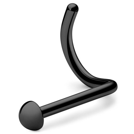 Piercing para o Nariz Espiral em Aço Cirúrgico Preto de 6 mm para homens - Piercings para nariz