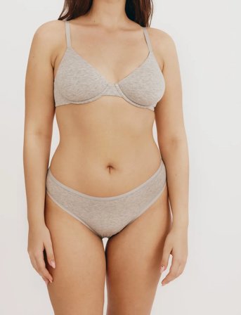 Organic Basics Core Unlined Demi Bra - Grey - 85 c