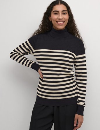 Kaffe Kalizza Striped Roll Neck - Black - XS