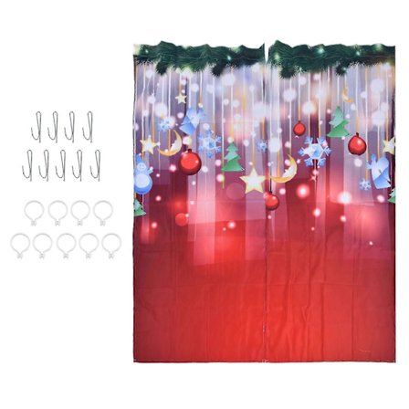 Christmas Curtain with Blackout - 3D Digital Print, Individuality and Creativity for Decoration (150x166cm)