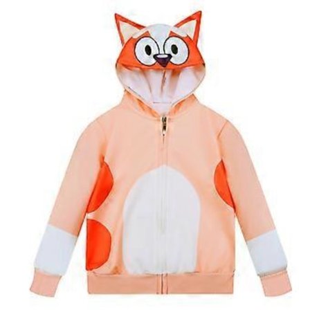 Barnas Gutte- og Jentegensere med Bingo Bluey Tegneserietrykk, Avslappet hettegenserjakke med glidelås, hettejakke (5-6 år, gul)